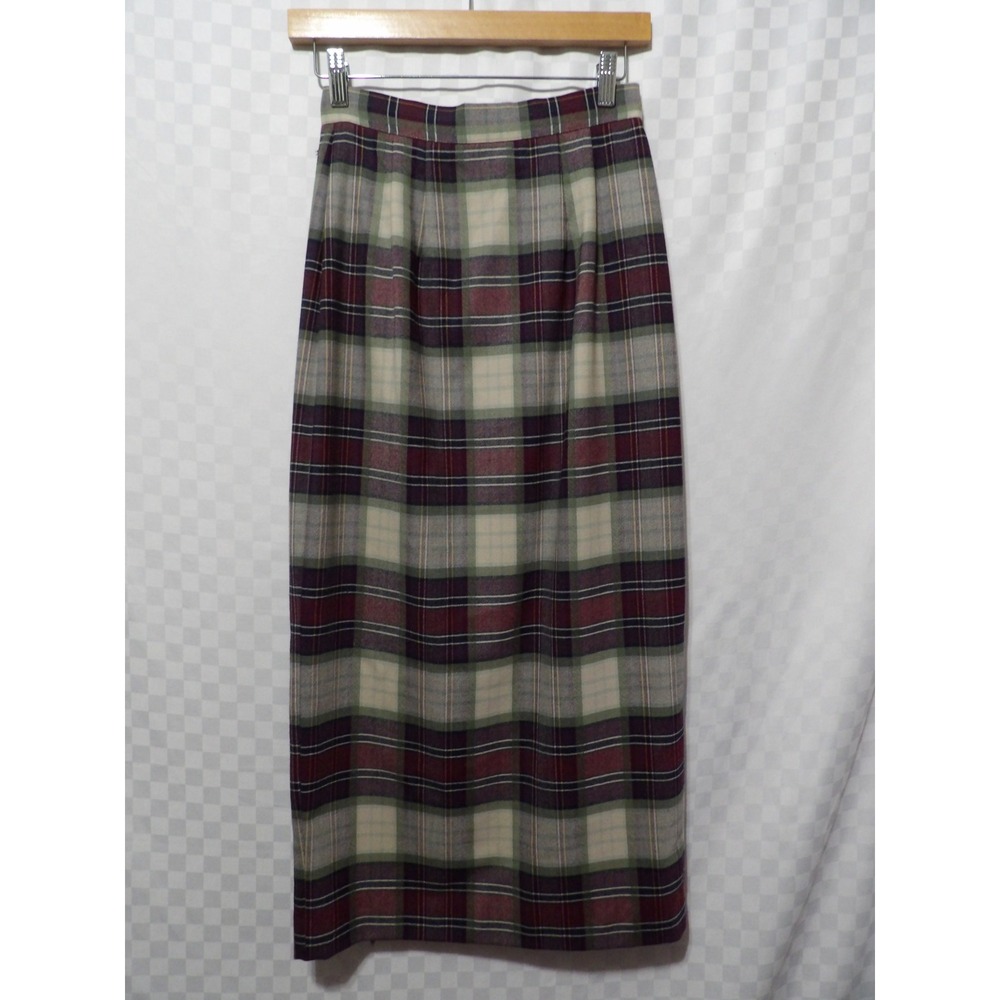 TALBOTS Vintage Wool Plaid Wrap Skirt | 4 - Picture 6 of 8